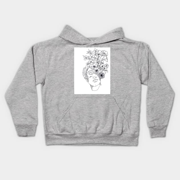 Cemented Outline Kids Hoodie by Crafton Megan Art